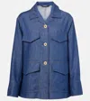 S Max Mara Ginny Cotton And Linen Twill Jacket In Blue