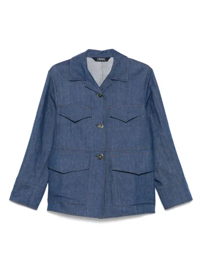 S Max Mara Ginny Twill-jacke In Blue