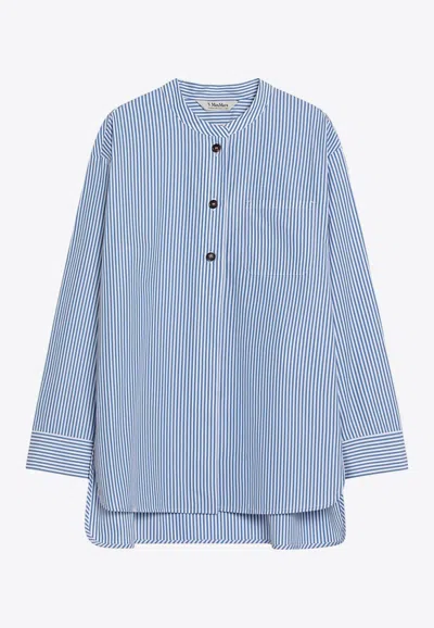 's Max Mara Giose Striped Buttoned Shirt In Light Blue