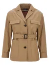 S Max Mara Belted Waist Jacket With Flap Pockets