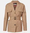S Max Mara Giulia Twill Belted Jacket In Beige