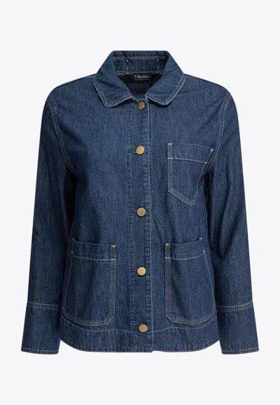 S Max Mara Giulietta Buttoned Denim Jacket In Blue