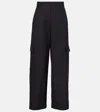 S Max Mara Gloria High-rise Cotton Cargo Pants In Black