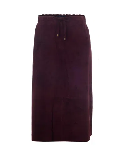 S Max Mara Gonna Gazza Rosso Scuro In Purple
