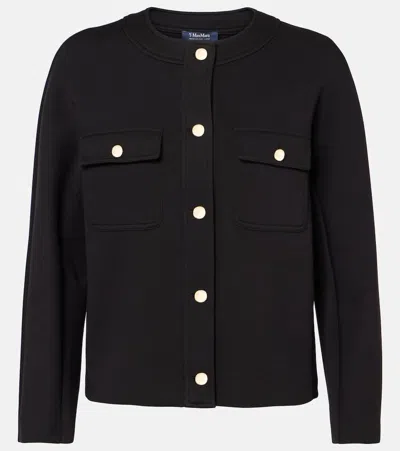 S Max Mara Gradara Scuba Jersey Jacket In Black