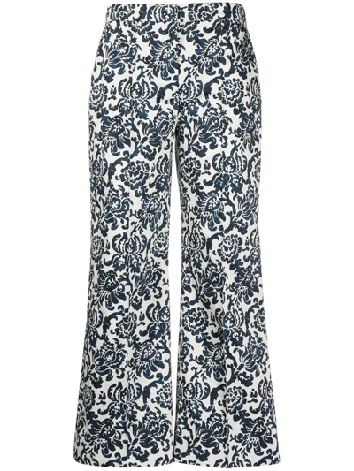 's Max Mara Graphic-print Cropped Trousers In Blue