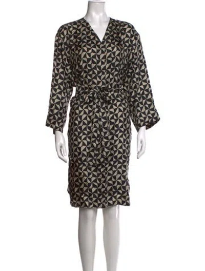 Pre-owned S Max Mara Graphic Print Knee-length Dress In Black