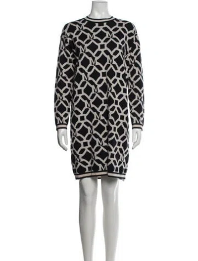 Pre-owned S Max Mara Graphic Print Knee-length Dress In Multicolor