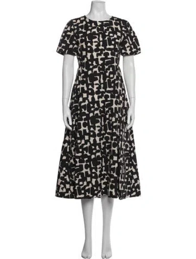Pre-owned S Max Mara Graphic Print Midi Length Dress In Blue