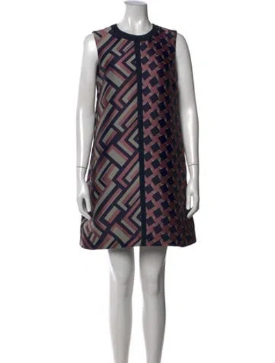 Pre-owned S Max Mara Graphic Print Mini Dress In Purple