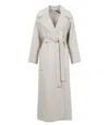 S Max Mara Wool Single Breasted Coat In White