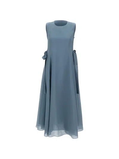 's Max Mara Ramie Midi Dress In Blue