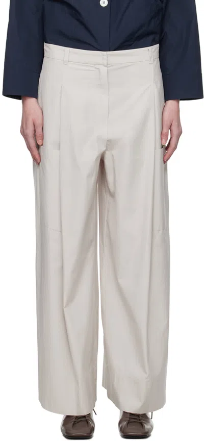 's Max Mara Glicine Poplin Wide Pants In 002 Ice
