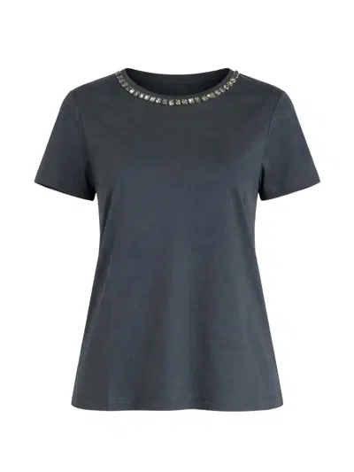S Max Mara Max Mara S Blue Cotton Modal Crew-neck T-shirt In Green
