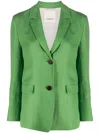 's Max Mara Sofia Single-breasted Linen Blazer In Green