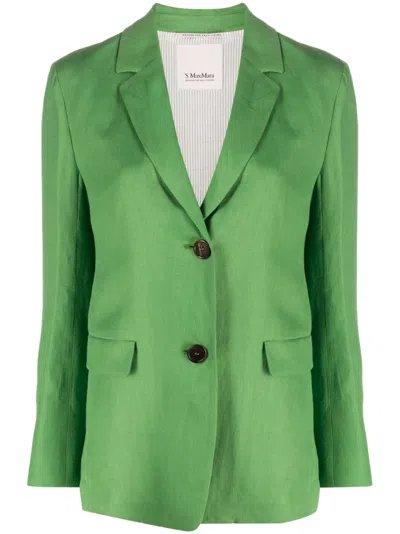 'S MAX MARA S MAX MARA SINGLE BREASTED LINEN BLAZER