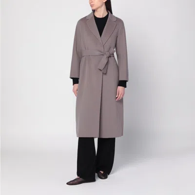 's Max Mara Grey Midi Coat In Wool Drap