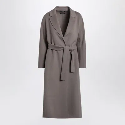 'S MAX MARA S MAX MARA  GREY MIDI COAT IN WOOL DRAP