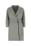 S Max Mara Wool Wrap Coat In Grey