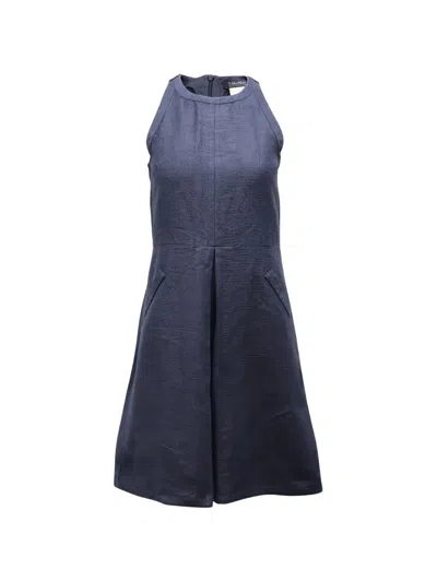 Pre-owned S Max Mara Halter Sleeveless Dress In Blue
