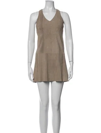 Pre-owned S Max Mara Halterneck Mini Dress In Neutrals