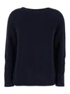 S Max Mara Harald Blue Cable-knit Sweater With U Neckline In Cotton Woman In Blu