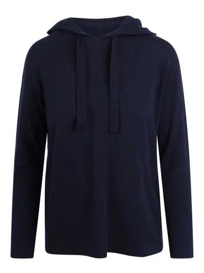 S Max Mara Heroic Hooded Wool Sweatshirt In Blue
