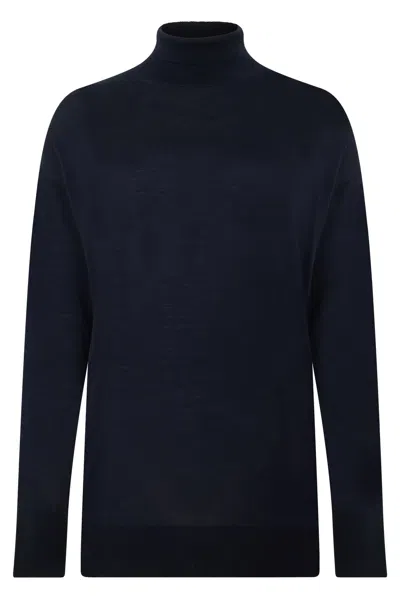 S Max Mara High Collar Sweater In Blue