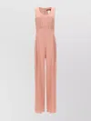 S Max Mara High Waist Round Neckline Side Pockets Jumpsuit