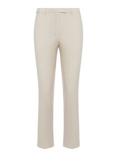 S Max Mara High Waist Straight Leg Trousers In Beige