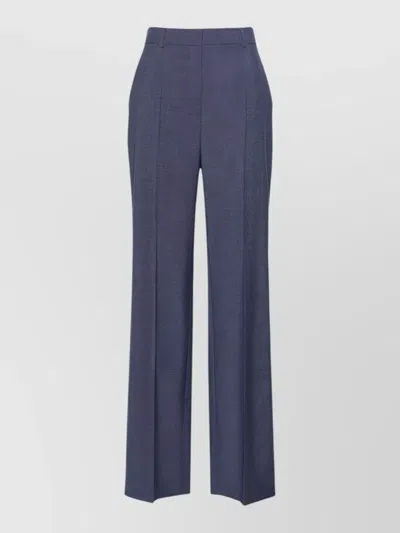S Max Mara High Waist Tailored Wide Leg Trousers In Blue