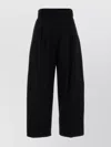 S Max Mara High Waist Wide Leg Cotton Pant In Black
