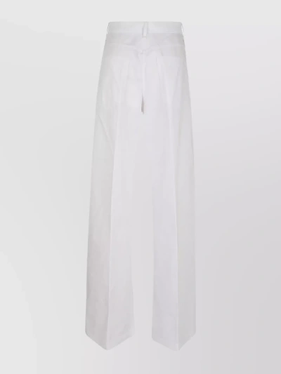 's Max Mara High Waist Wide Leg Trousers With Back Pockets In White