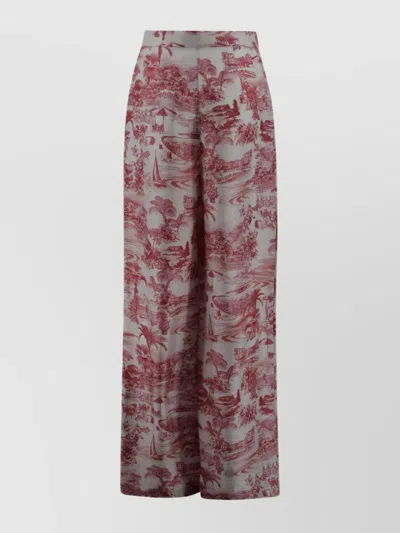 's Max Mara High Waist Wide Leg Trousers With Side Pockets In Multi