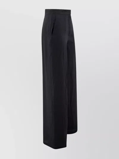 's Max Mara High Waist Wide-leg Trousers With Side Pockets In Black