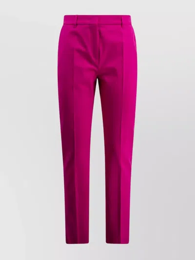 's Max Mara High-waisted Carrot Fit Cotton Trousers In Purple