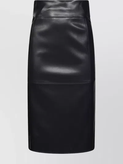 S Max Mara High-waisted Knee-length Skirt Seam Detailing In Blue