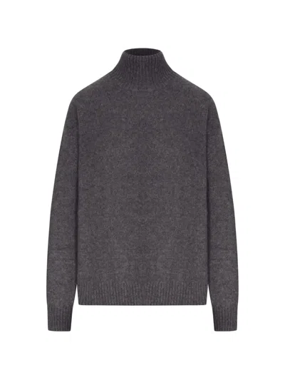 S Max Mara High-neck Knitted Sweater In Gray
