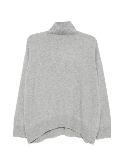 S Max Mara High-neck Knitted Sweater In Gray