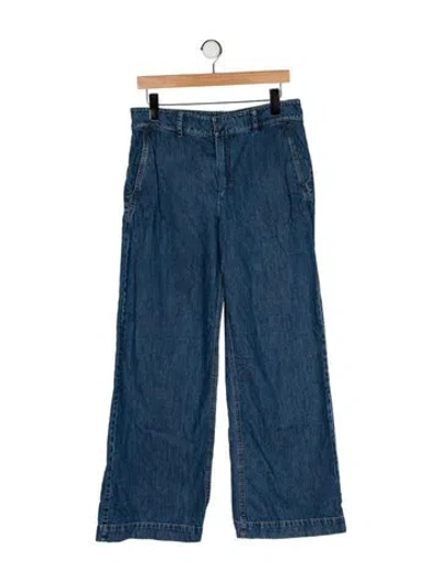 Pre-owned 's Max Mara High-rise Wide Leg Jeans In Blue