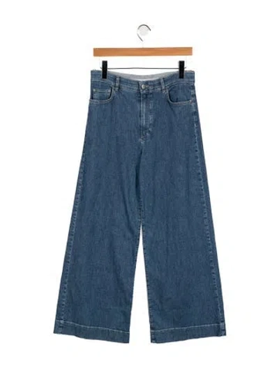 Pre-owned S Max Mara High-rise Wide Leg Jeans In Blue
