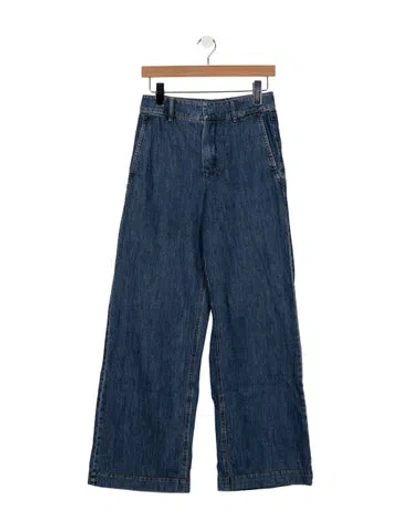 Pre-owned S Max Mara High-rise Wide Leg Jeans In Blue