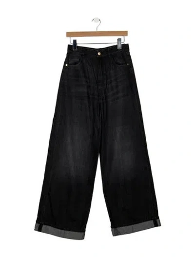 Pre-owned S Max Mara High-rise Wide Leg Jeans In Blue