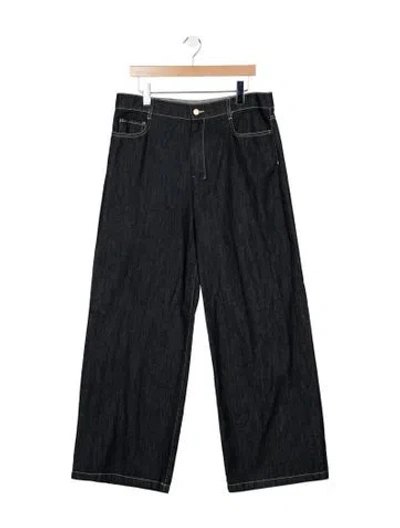 Pre-owned S Max Mara High-rise Wide Leg Jeans In Blue