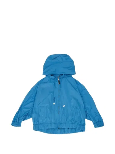 's Max Mara Hooded Box-pleat Jacket In Blue
