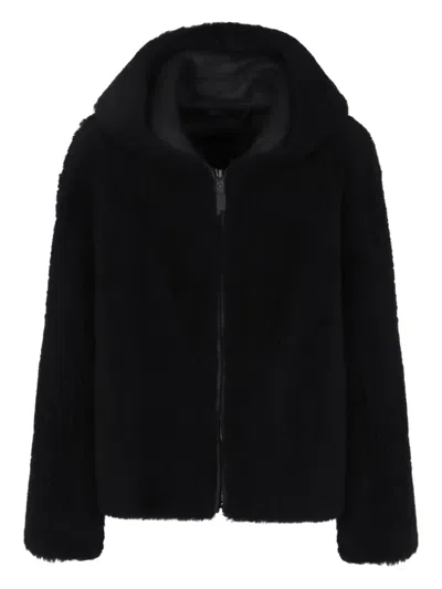 S Max Mara Hooded Fleece Jacket In Blue