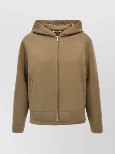 's Max Mara Hooded Jacket With Long Sleeves And Side Pockets In Green