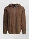 S Max Mara Hooded Jackets With Ribbed Cuffs And Hem In Brown