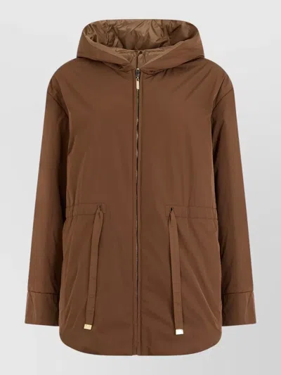 S Max Mara Hooded Padded Jacket Camel Blend In Multi