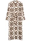 S Max Mara Ileana Printed Silk Twill Shirt Dress In Brown